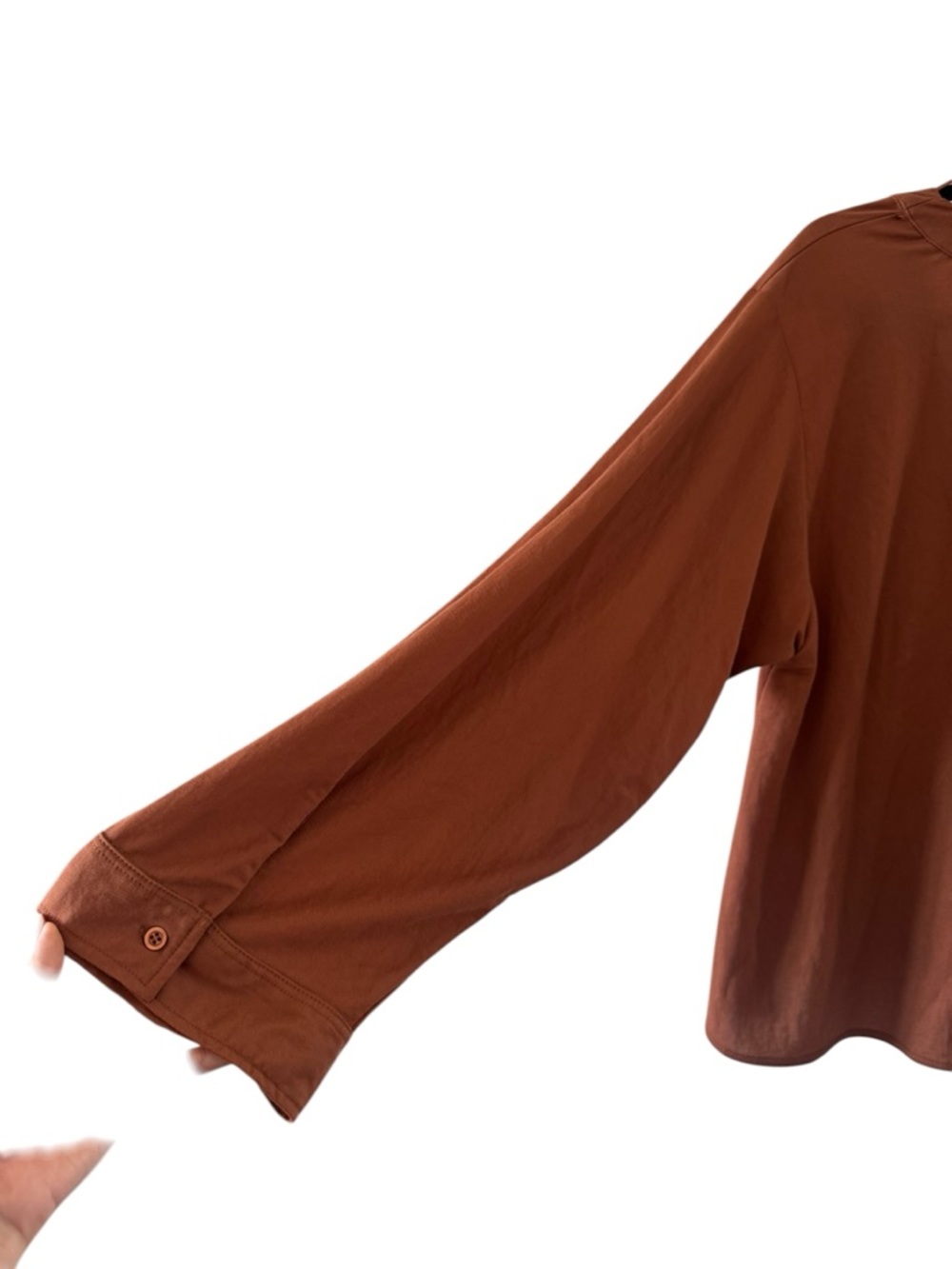 Zara Terracotta V-Neck Long Sleeve Tunic - Picture 5 of 6